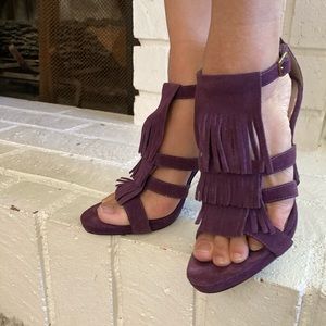 Steve Madden Purple Fringe Suede Heels size 7